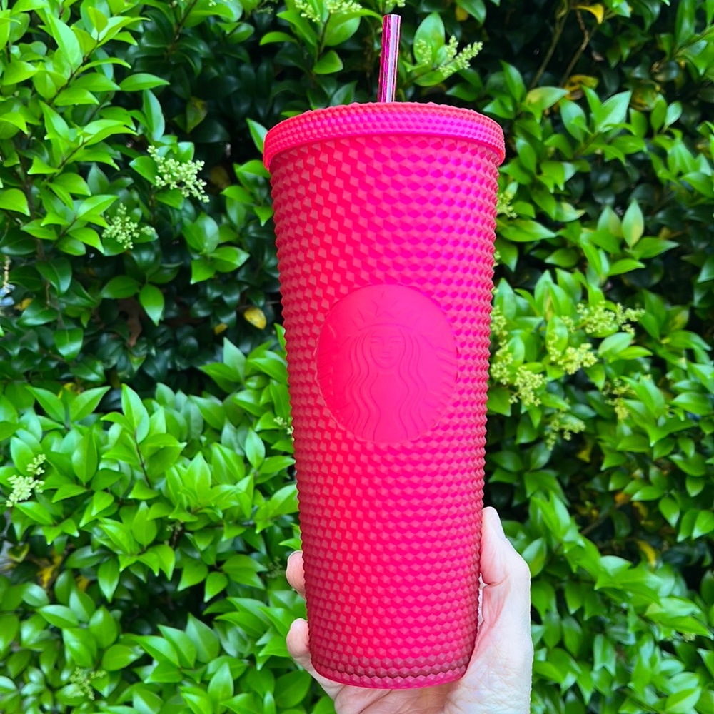 Starbucks Ruby Pink Studded Soft Touch Venti Cold Cup Tumbler 💕NWT